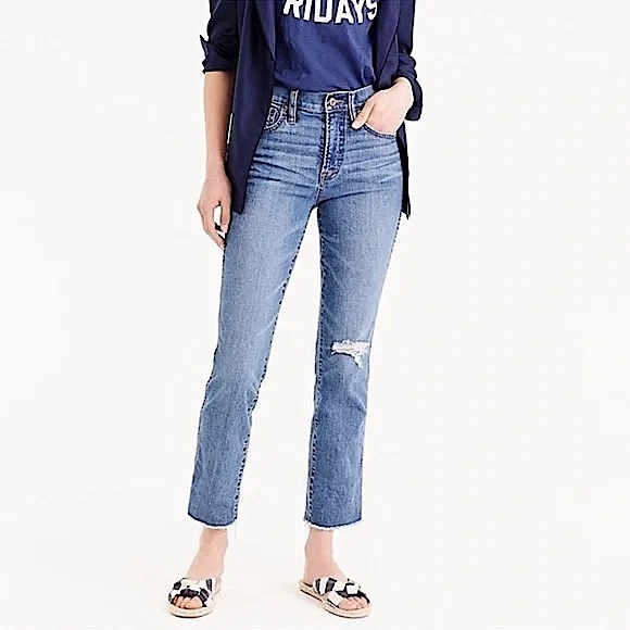 {J. Crew} "Vintage Straight" Mom Cheeky Tapered Leg Stretch Denim Jeans - Picture 1 of 8